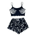 thumbnail image 1 of Bjutir Womens Halloween Pajamas Set Sleeveless Vest Shorts Set Casual Halloween Print Comfortable Sleepwear Set Dark Blue, 1 of 5