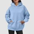 thumbnail image 1 of Bjutir Womens Hoodies Sweatshirts Oversized Sweatshirts Pullover Hoodies Artificial Short Velvet Sweaters Long Sleeve With Pockets Winter Fall Outfits Clothes, 1 of 5