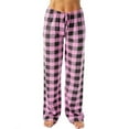 thumbnail image 1 of Bjutir Womens Pajamas Pants Casual Comfortable Micro Elastic Plaid Home Pants Drawstring Elastic Waist Loose Wide Leg Pajama Pants Pink, 1 of 8
