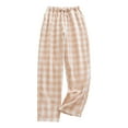thumbnail image 1 of Bjutir Womens Pajamas Pants Spring Summer Checkered Pajama Pants Pants Loose Comfortable Plus Size Outwear Four Seasons Home Furnishings Cartoon Home Pants Yellow, 1 of 3