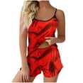 thumbnail image 1 of Bjutir Womens Pajamas Set Printed Strap Top Shorts Home Sleepwear 2 Piece Set Sleepwear, 1 of 6