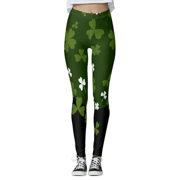 Bjutir Womens St. Patrick'S Day Leggings Tights Women'S Paddy Stripes Good Luck Green Pants Print Leggings Pants For Yoga Running Pilates Gym