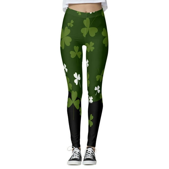 Bjutir Womens St. Patrick'S Day Leggings Tights Women'S Paddy Stripes Good Luck Green Pants Print Leggings Pants For Yoga Running Pilates Gym