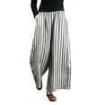 thumbnail image 1 of Bjutir Womens Sweatpants Fashion Women Casual Stripe Print Elastic Waist Pocket Wide Leg Pants Trousers, 1 of 5
