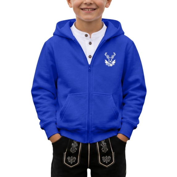 Bjutir Zip Up Hoodies For Boys Cartoon Print Zipper Jackets Fashion Hooded Sweatshirt Festives Events Clothes Size 2-14 Years, Blue