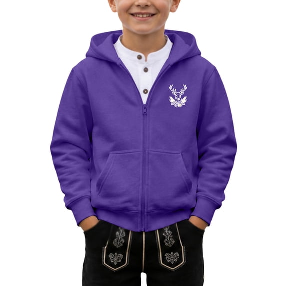 Bjutir Zip Up Hoodies For Boys Cartoon Print Zipper Jackets Fashion Hooded Sweatshirt Festives Events Clothes Size 2-14 Years, Purple