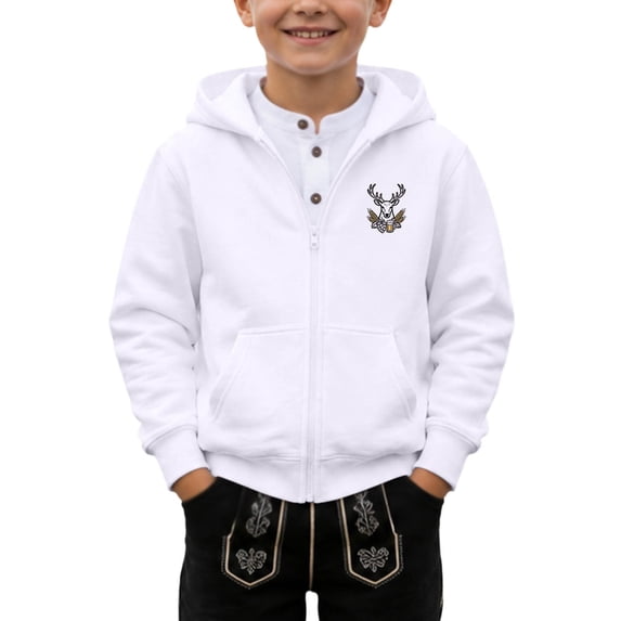 Bjutir Zip Up Hoodies For Boys Cartoon Print Zipper Jackets Fashion Hooded Sweatshirt Festives Events Clothes Size 2-14 Years, White