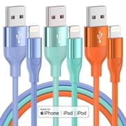 Bkayp iPhone Charger [Apple Mfi Certified] 3 Pack 10ft Fast Charging Cables iPhone Cord Compatible with iPhone 14/13/12/11 Multi-Color