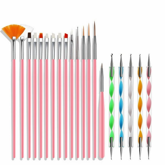 Bkbp Nail Art Brushes Set Nail Art Liner Brush and Nail Dotting Pen Gel Polish Painting Tools for Nail Art Design Include Extension Gel Nail Brush