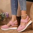 thumbnail image 1 of Bkhluea Closed Toe Platform Wedge Sandals, 2025 Espadrilles Wedges for Women Heel Casual, Women's Espadrilles Dressy Sandals, Comfortable Anti Slip Summer Shoes with Adjustable Buckle Ankle Strap, 1 of 4