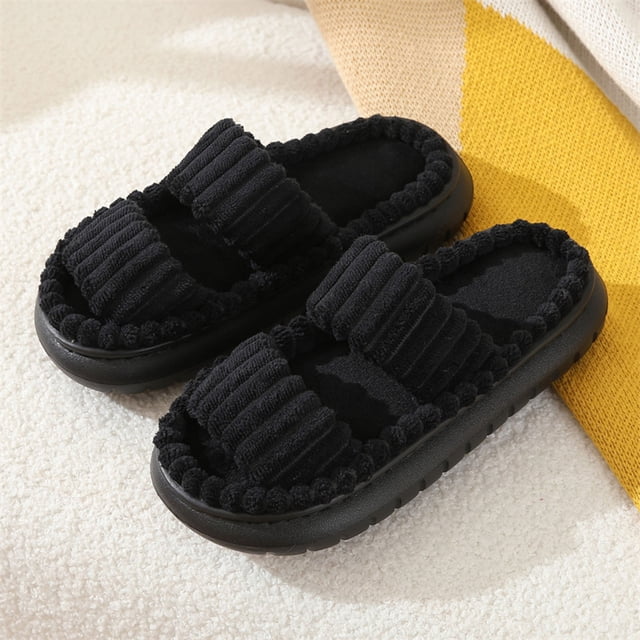 Bkhluea Corduroy Slippers for Women Men Cloud Shoes with Arch Support Memory Foam House Pillow Slipper Indoor and Outdoor Bedroom Non-Slip
