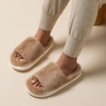 thumbnail image 1 of Bkhluea Fuzzy Slippers for Women Indoor Outdoor Fluffy House Womens Slippers with Memory Foam Anti-Skid Sole Gifts for Mom, 1 of 4