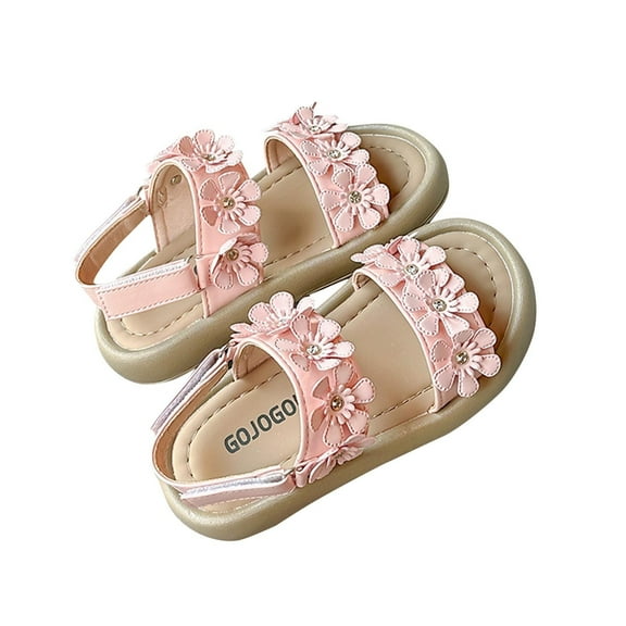 Bkhluea Girls Sandals Kids Strap Flat Sandals Open Toe Summer Flower Casual Sandals for Girls Sandals for Kids