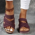 thumbnail image 1 of Bkhluea Orthopedic Wedge Sandals for Women Summer Dressy Flat Open Toe Platform Sandals Casual Boho Slip on Sandals Beach Sandals Dress Shoes Comfortable Outdoor Shoes, 1 of 4
