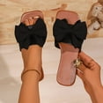 thumbnail image 1 of Bkhluea Sandals Slip On Slide Flat with Twist Knot Bow Sandals Square Open Toe Dressy Summer Sandals, 1 of 6
