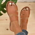 thumbnail image 1 of Bkhluea Sandals for Women's Braided Slide Sandals Open Toe Two Band Slip On Flat Sandals Casual Summer Sandals, 1 of 5