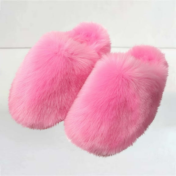 Bkhluea Slipper House Slippers for Women Men Plush Warm Fuzzy Slippers Flyffy Bedroom Shoes Indoor Slip On