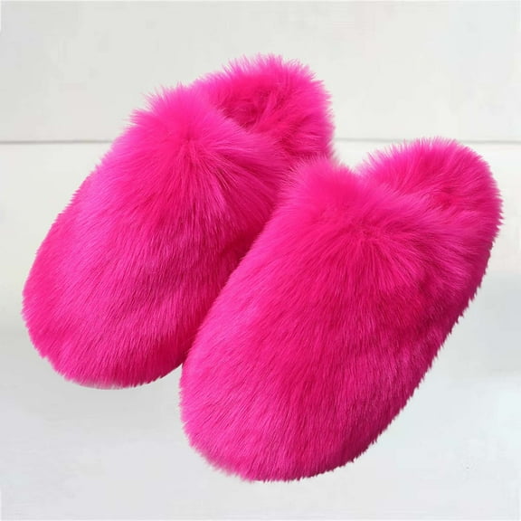 Bkhluea Slipper House Slippers for Women Men Plush Warm Fuzzy Slippers Flyffy Bedroom Shoes Indoor Slip On