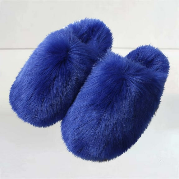 Bkhluea Slipper House Slippers for Women Men Plush Warm Fuzzy Slippers Flyffy Bedroom Shoes Indoor Slip On