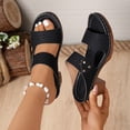 thumbnail image 1 of Bkhluea Women Block Heel Slide Sandals Cutout Rivet Shoes Comfortable For Work Office Party Daily Casual Special Occasions, 1 of 7