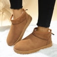 thumbnail image 1 of Bkhluea Women Classic Minimalist Fleece Lined Slip On Mini Ankle Winter Boots Round Toe Footwear For Casual Outdoor, 1 of 8