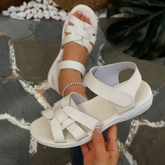 Bkhluea Women Crisscross Strap Comfort Wedge Sandals Adjustable Footwear For Beach Travel Daily Casual Outdoor Activities
