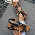 thumbnail image 1 of Bkhluea Women Elastic Slingback Wedge Sandals Geometric Metal Buckle Shoes Comfortable For Casual Travel Daily Walking, 1 of 7