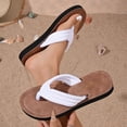thumbnail image 1 of Bkhluea Women Fabric Strap Flip Flop Sandals Comfortable Footwear For Beach Travel Daily Casual Outdoor Activities, 1 of 7