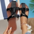 thumbnail image 1 of Bkhluea Women Fringe T-Strap Slide Sandals Slip On Comfortable Footwear For Beach Travel Daily Casual Outdoor Activities, 1 of 7