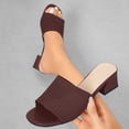 thumbnail image 1 of Bkhluea Women Knit Mesh Block Heel Slide Sandals Breathable Comfortable Footwear For Casual Office Outdoor Daily Activities, 1 of 7