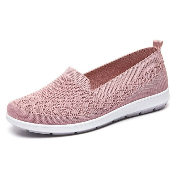 Bkhluea Women Knit Slip On Comfort Walking Shoes Breathable Footwear For Outdoor Hiking Travel Casual Daily Activities