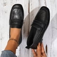 thumbnail image 1 of Bkhluea Women Loafers Patent Leather Slip On Shoes Square Toe For Work Office Business Casual Daily Wear, 1 of 7