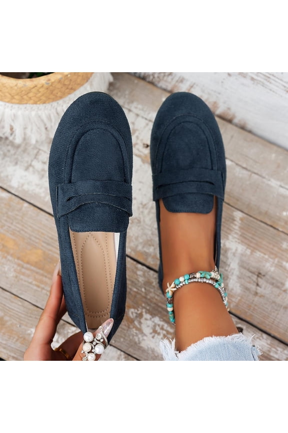 Women Loafers Suede Slip On Shoes Comfortable For Work Office Casual Daily Walking Travel Driving