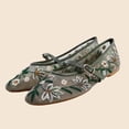 thumbnail image 1 of Bkhluea Women Mesh Floral Embroidery Mary Jane Buckle Flats Comfortable Footwear For Office Casual Outdoor Daily Activities, 1 of 7
