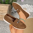 thumbnail image 1 of Bkhluea Women Metal Accent Slip On Loafer Shoes Comfortable Footwear For Office Work Daily Casual Outdoor Activities, 1 of 7