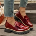 thumbnail image 1 of Bkhluea Women Patent Bow Chunky Platform Loafers Slip On Comfortable Footwear For Office Work Daily Casual Outdoor Activities, 1 of 7