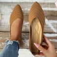 thumbnail image 1 of Bkhluea Women Pointed Toe Knit Ballet Flats Slip On Comfortable Footwear For Office Work Daily Casual Outdoor Activities, 1 of 7