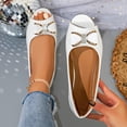 thumbnail image 1 of Bkhluea Women Rhinestone Bow Peep Toe Flats Slip On Comfortable Footwear For Office Work Party Daily Casual Use, 1 of 7