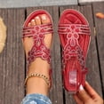 thumbnail image 1 of Bkhluea Women Rhinestone Sandals Elastic T Strap Open Toe Shoes Summer Party Wedding Beach Casual Daily Wear Glitter, 1 of 7