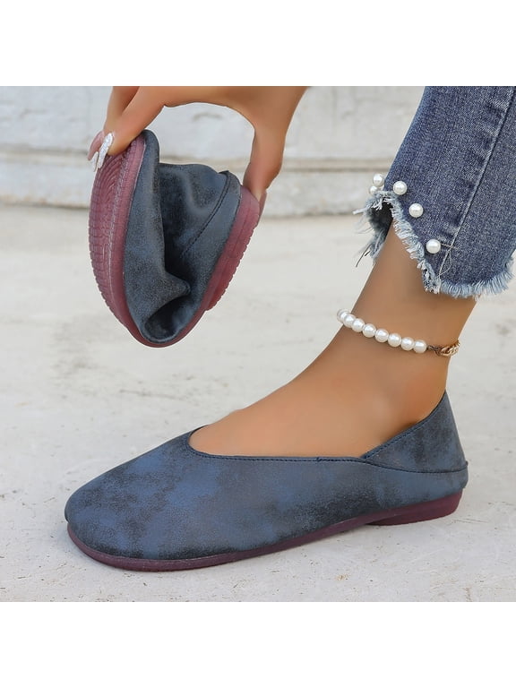 Women Suede Slip On Barefoot Ballet Flats Comfortable Footwear For Office Casual Outdoor Daily Activities