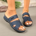thumbnail image 1 of Bkhluea Women Wedge Slide Sandals Dual Strap Slip On Shoes Comfortable For Casual Home Travel Daily Outdoor Walking, 1 of 7