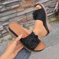 thumbnail image 1 of Bkhluea Women Wedge Slide Sandals Floral Applique Shoes Comfortable For Casual Home Travel Daily Outdoor Activities, 1 of 7