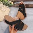 thumbnail image 1 of Bkhluea Women Wedge Slide Sandals Star Cutout Embroidered Shoes Comfortable For Casual Home Travel Daily Outdoor Activities, 1 of 7