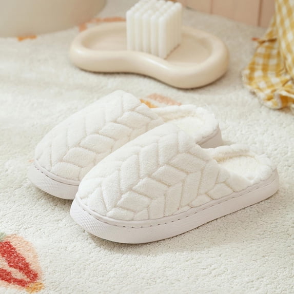 Bkhluea Women's Fuzzy Slip-On Memory Foam House Slippers Warm Cozy Lightweight Comfy Slippers for Women Men Indoor House Shoes