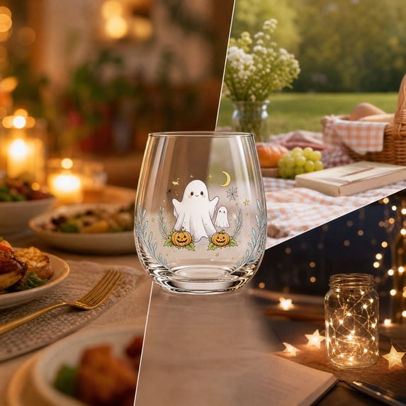 Bklubk 2D Halloween Glass Home Decor Cups