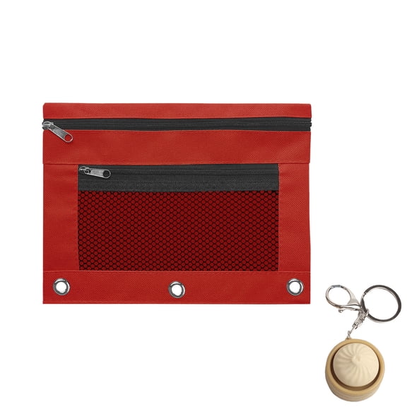 Bklubk Cloth Eyelet Binder B5 Office Storage File Bag With Three Holes And Zipper Pen Bag