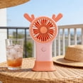 thumbnail image 1 of Bklubk Cute Deer shaped Rechargeable Fan with Colorful Lights, Pocket sized Portable USB Handheld Fan, Pink, 1 of 5