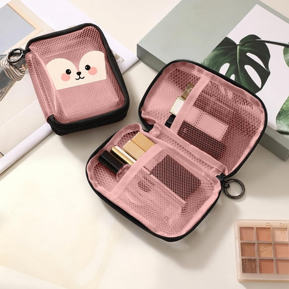 Bklubk Cute Mesh Makeup Pouch Waterproof Transparent Cosmetic Bag Portable Travel Organizer Case For Lipstick And Small Beauty Items
