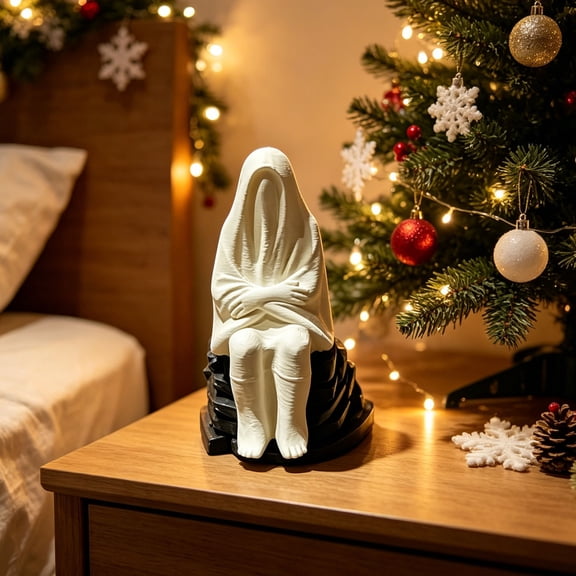 Bklubk Faceless Ghost Figurine - Dark Gothic Style Halloween Decoration Desktop Decorative Item