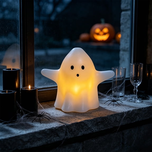 Bklubk Halloween Themed Cute Ghost Resin Ornament Lamp Creating Scary Vibes During Halloween Season With Its Eerie Devise Ideal Decor For Halloween Party Or Home